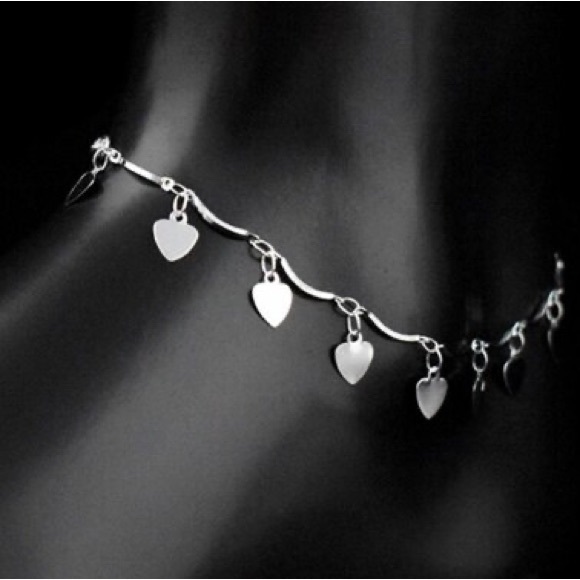 Bohemia 925 Sterling Silver Heart Pendant Anklets Bracelet - Picture 7 of 7